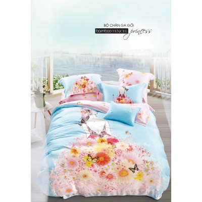 Bộ Chăn Ga Gối BambooTencel Princess